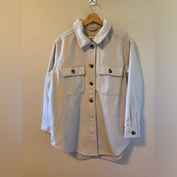 Old Navy Soft Brushed Utility Jackets in Oatmeal - Picture 2 of 4